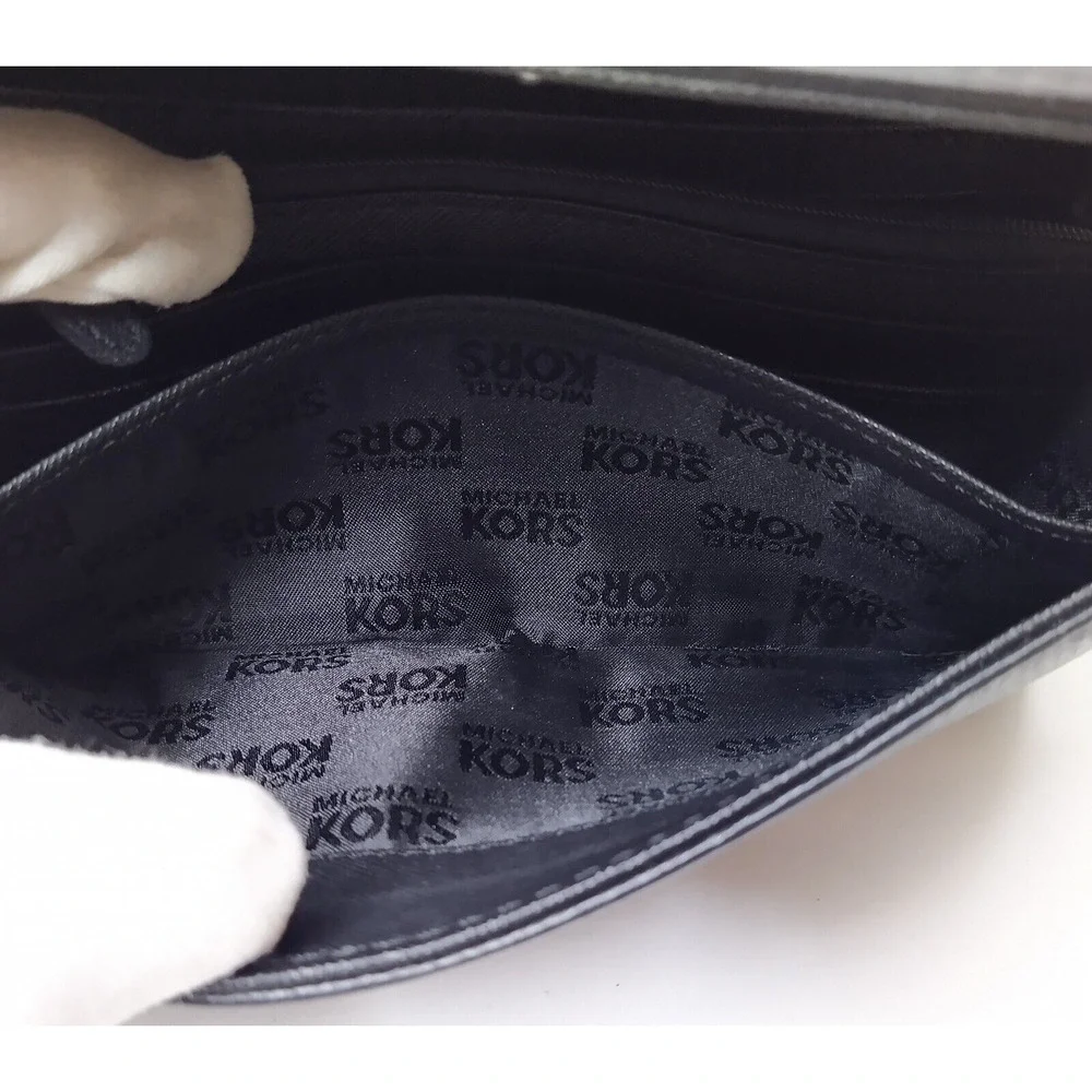 Michael Kors Black Leather Credit Card Bifold Leather Wallet